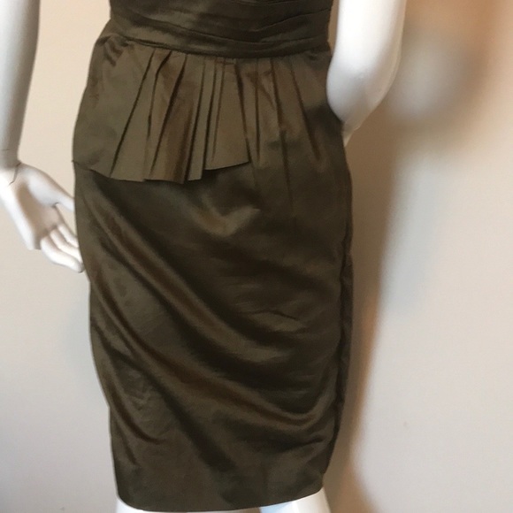 Escada strapless one shoulder olive dress 34 US 4) - Picture 5 of 7